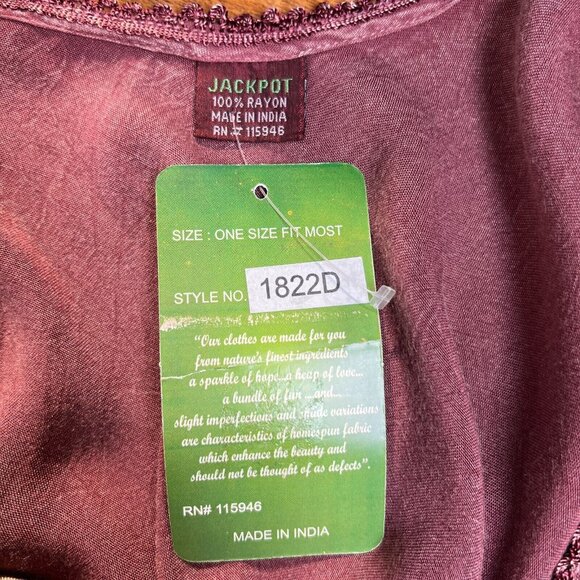 Jackpot‎ Tunic Top Womens OS One Size Fits Most Embroidered Lace Up Sheer Floral - Picture 11 of 14